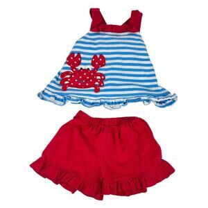 Boutique Castles & Crowns Beach Crab 2 Piece Summer Set Girls 18-24 months
